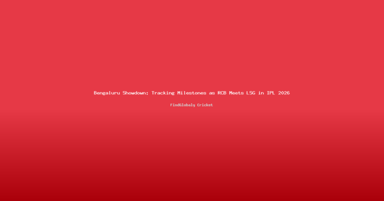 Bengaluru Showdown: Tracking Milestones as RCB Meets LSG in IPL 2026